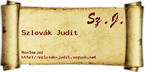 Szlovák Judit névjegykártya